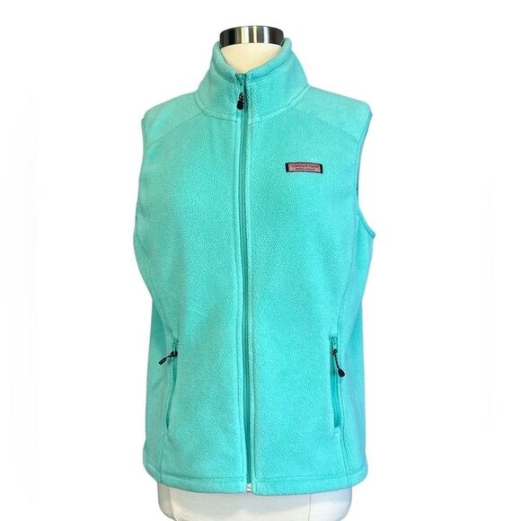 Vineyard Vines Jackets & Blazers - Vineyard Vines - Fleece Zipper Vest - Light Teal Aqua Color Sz M